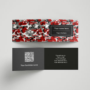 Tarjeta De Visita Camo rojo y gris, Camuflaje, Militar, Ejército