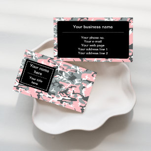 Tarjeta De Visita Camo rosa y gris, Camuflaje, Militar, Ejército