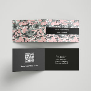 Tarjeta De Visita Camo rosa y gris, Camuflaje, Militar, Ejército