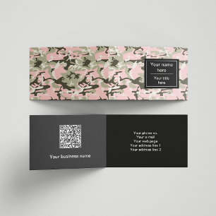 Tarjeta De Visita Camo rosa y verde, Camuflaje, Militar, Ejército