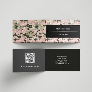 Tarjeta De Visita Camo rosa y verde, Camuflaje, Militar, Ejército