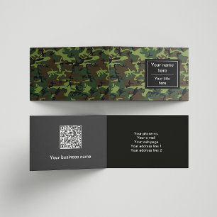 Tarjeta De Visita Camo Verde, Camuflaje, Militar, Ejército