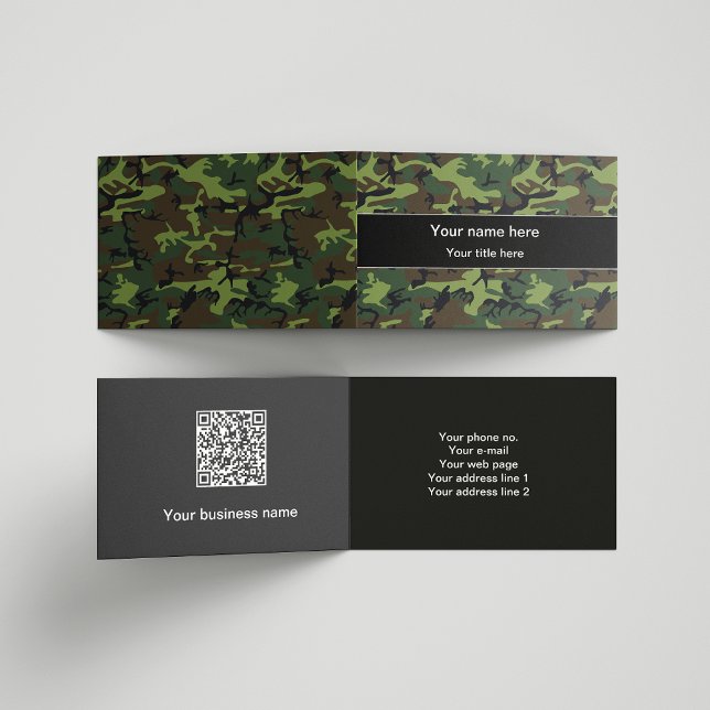 Tarjeta De Visita Camo Verde, Camuflaje, Militar, Ejército (Subido por el creador)