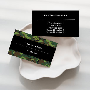 Tarjeta De Visita Camo Verde, Camuflaje, Militar, Ejército