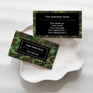 Tarjeta De Visita Camo Verde, Camuflaje, Militar, Ejército