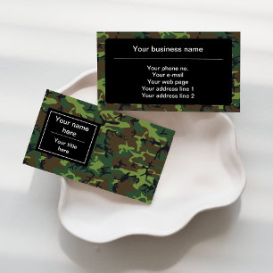 Tarjeta De Visita Camo Verde, Camuflaje, Militar, Ejército