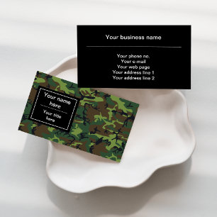 Tarjeta De Visita Camo Verde, Camuflaje, Militar, Ejército