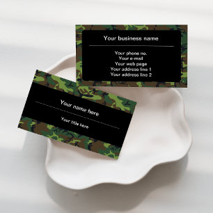 Tarjeta De Visita Camo Verde, Camuflaje, Militar, Ejército