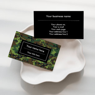 Tarjeta De Visita Camo Verde, Camuflaje, Militar, Ejército