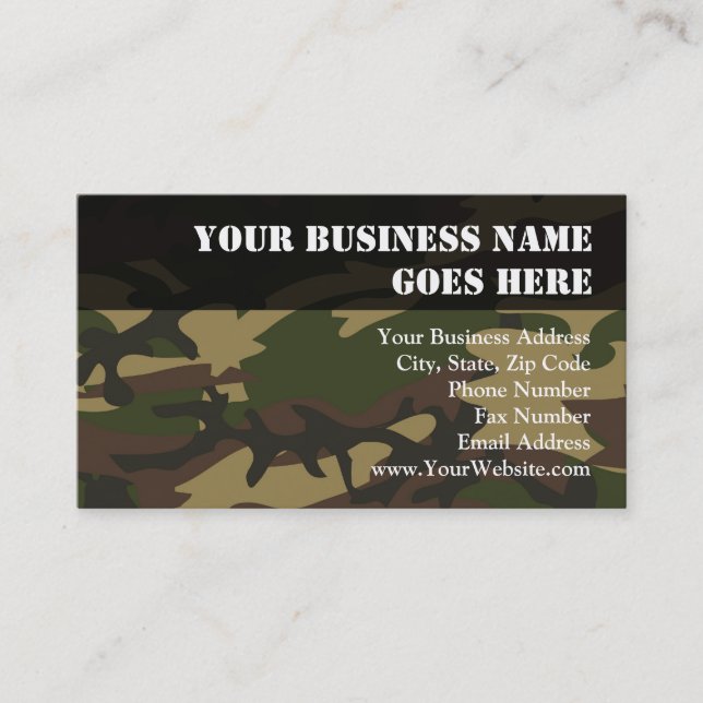 Tarjeta De Visita Camo verde polvoriento (Anverso)