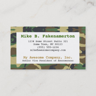 Tarjeta De Visita Camouflage / Camo Business Card