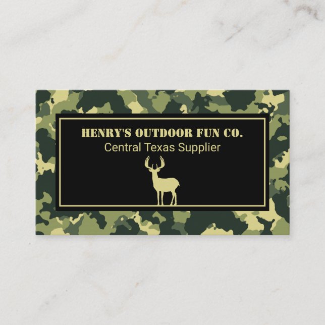 Tarjeta De Visita Camouflage Deer Outdoor (Anverso)