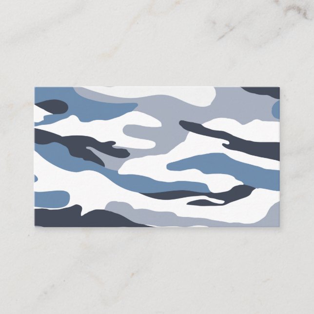Tarjeta De Visita Camouflage Muster Blau Grau (Anverso)