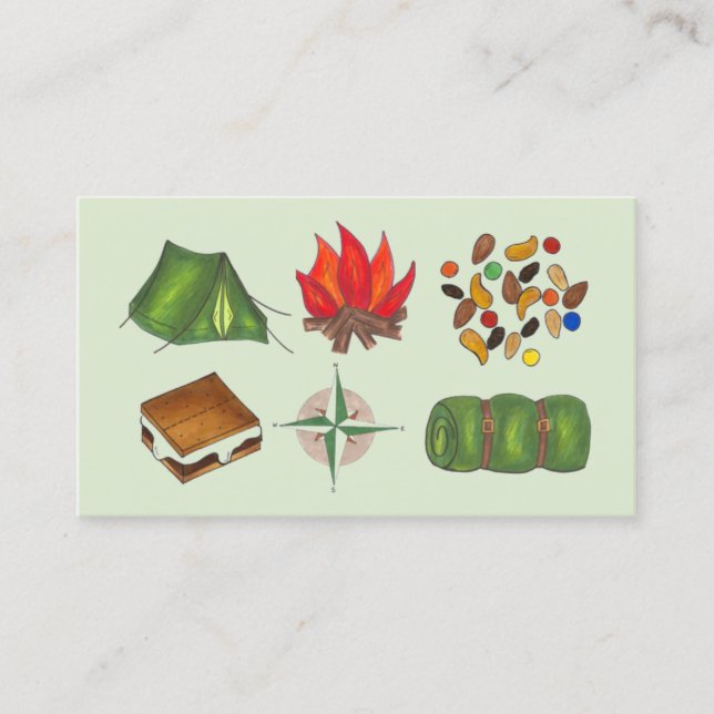 Tarjeta De Visita Campamento de Campamento de Camping Summer Sleepaw (Anverso)