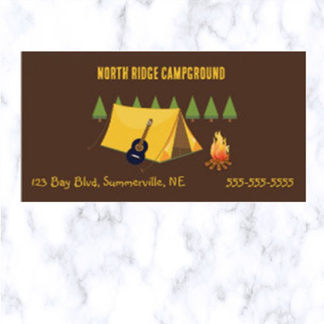 Tarjeta De Visita Campamento editable (Subido por el creador)