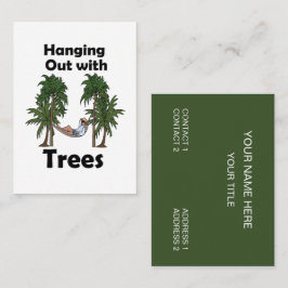 Tarjeta De Visita Campamento en hamaca colgado de árboles Camping