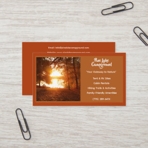Tarjeta De Visita Campamento Rust Red Forest Camp