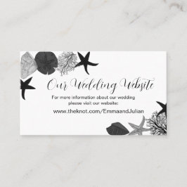 Tarjeta De Visita Campaña de conchas blancas-negras casual