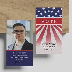 Tarjeta De Visita Campaña de elección de foto personalizada (parte p