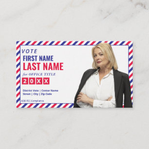 Tarjeta De Visita Campaña electoral Candidato político personalizado