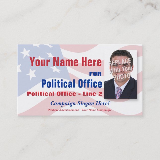 Tarjeta De Visita Campaña electoral de política independiente (Anverso)