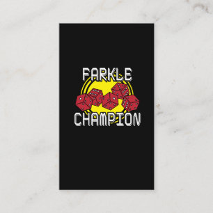 Tarjeta De Visita Campeón de Farkle - dado divertido que dice, jueg