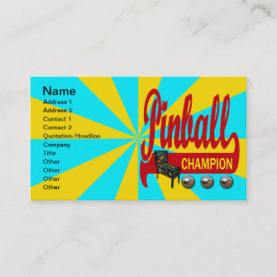 Tarjeta De Visita Campeón del pinball