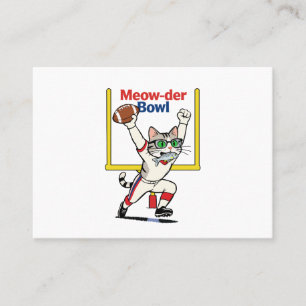 Tarjeta De Visita Campeón del Tazón Meow-der Gato Fútbol Americano 