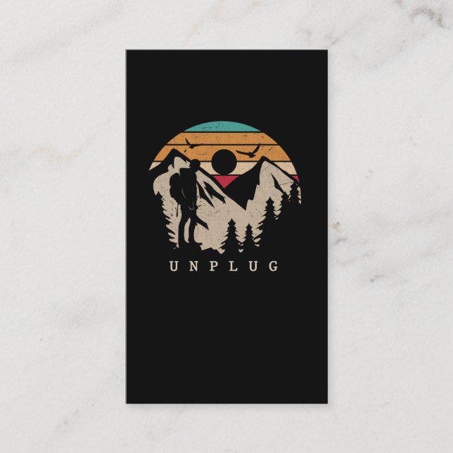 Tarjeta De Visita Camper de senderismo al aire libre Nature Lover Ad (Anverso)