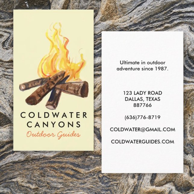 Tarjeta De Visita Campfire Outdoorsy Camp Hike Adventure Scouts (Subido por el creador)