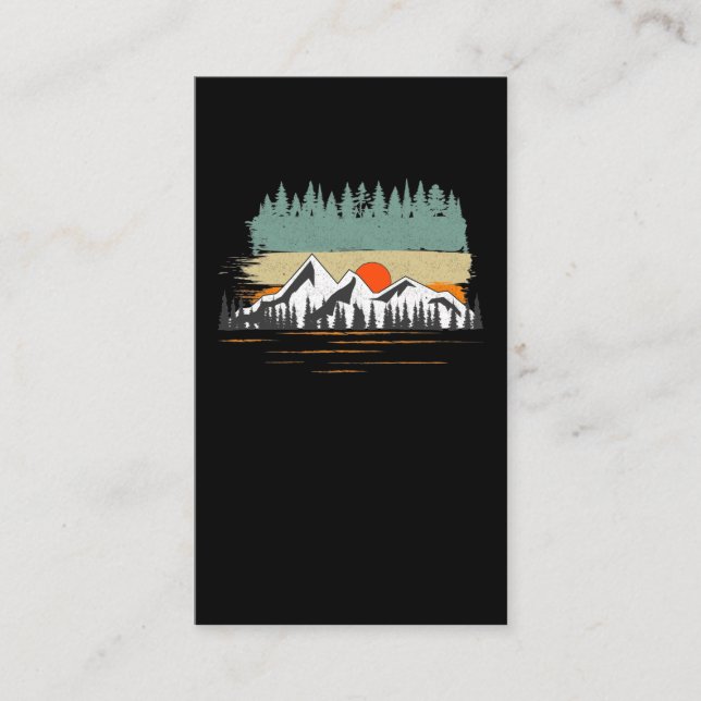 Tarjeta De Visita Camping Forest Mountains Nature Senderismo (Anverso)