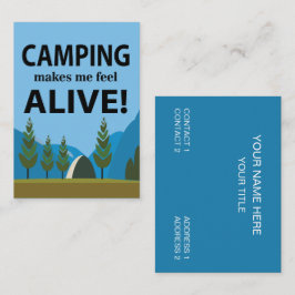 Tarjeta De Visita Camping Me Hace Sentir Vivo Camping
