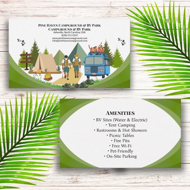 Tarjeta De Visita Camping Resort RV Park Outdoor Design (Subido por el creador)