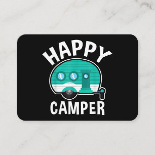 Tarjeta De Visita Campista Feliz Caravana de Auto de Camping Vacacio