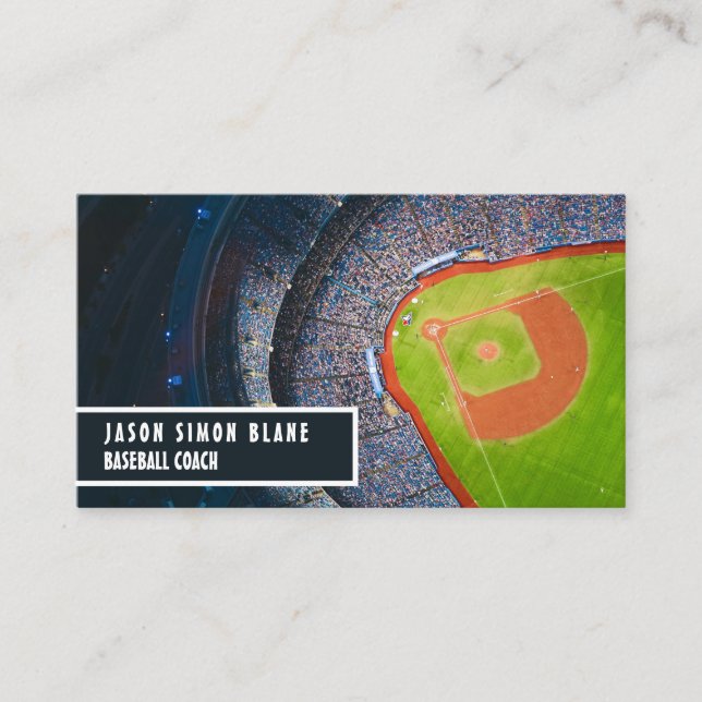 Tarjeta De Visita Campo de béisbol, jugador de béisbol, entrenador d (Anverso)