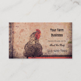 Tarjeta De Visita Campo de cultivo de textura antigua de gallo