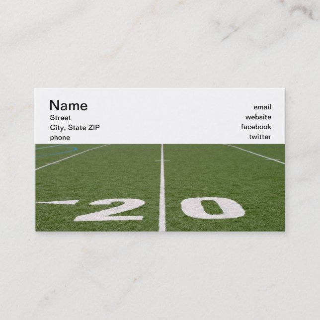 Tarjeta De Visita Campo de fútbol veinte (Anverso)