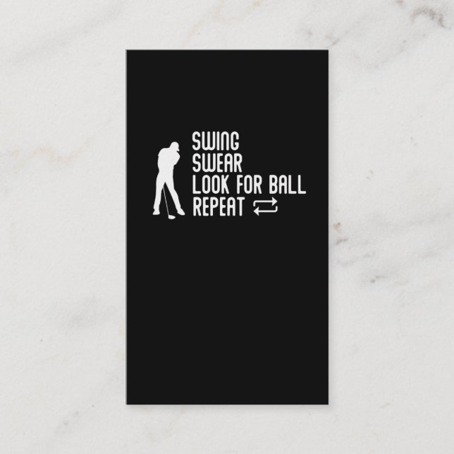 Tarjeta De Visita Campo de golf Chiste Sarcástico Humor Golf Golf (Anverso)