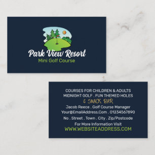 Tarjeta De Visita Campo de golf soleado, publicidad del campo de min