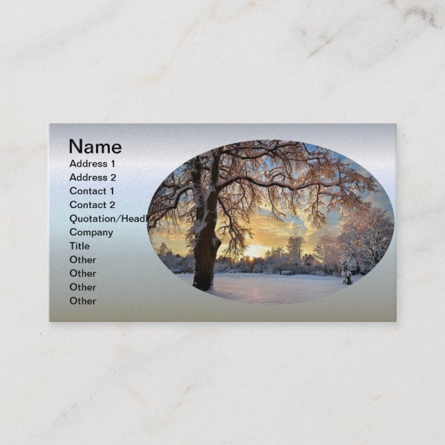 Tarjeta De Visita Campo De Invierno En Letonia (Anverso)