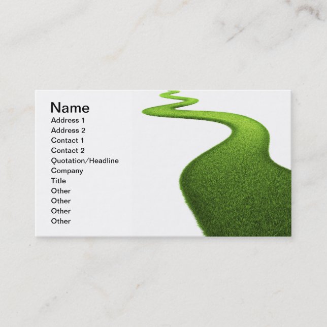 Tarjeta De Visita Campo de la hierba verde fresca (Anverso)