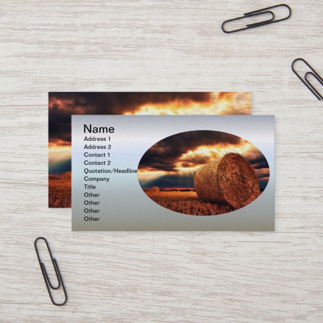 Tarjeta De Visita Campo de las balas de heno (Anverso/Reverso In Situ)