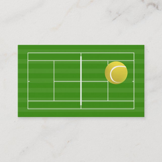 Tarjeta De Visita Campo de tenis y pelota de tenis (Anverso)