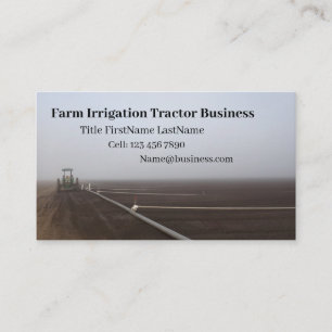 Tarjeta De Visita Campo de tuberías de riego del tractor