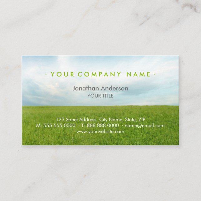 Tarjeta De Visita Campo verde (Anverso)