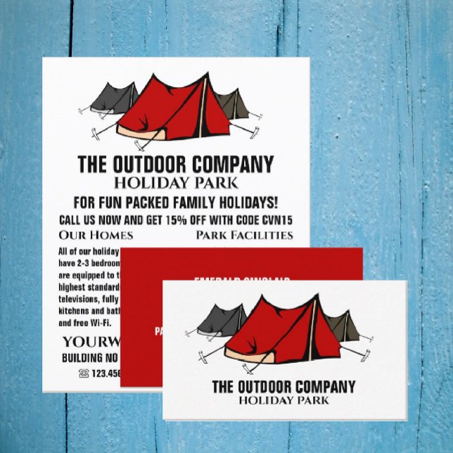 Tarjeta De Visita Campsite, propietario del parque de vacaciones, di (Subido por el creador)
