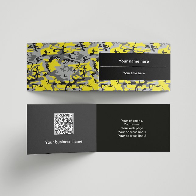 Tarjeta De Visita Camuflaje amarillo y gris, ejército, ejército (Subido por el creador)