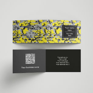 Tarjeta De Visita Camuflaje amarillo y gris, militar, ejército