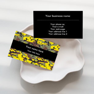 Tarjeta De Visita Camuflaje Amarillo y Marrón, Camuflaje, Militar, E