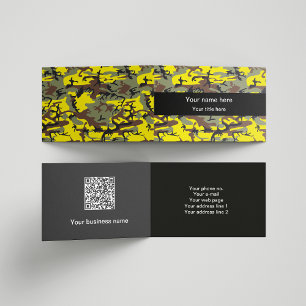 Tarjeta De Visita Camuflaje Amarillo y Marrón, Camuflaje, Militar, E